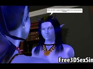 Seksi untuk trot 3d karikatur avatar alien perbuatan itu menjijikan