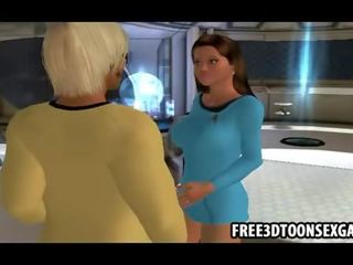 Enchanting thgreesome with two attractive 3d cartoon alien babes